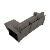 Robinson Dark Brown Sectional with Reversible Chaise, Pull-out Bed, Shelves and Charging Ports by Homelegance at Eve Furniture