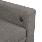 Robinson Dark Brown Sectional with Reversible Chaise, Pull-out Bed, Shelves and Charging Ports by Homelegance at Eve Furniture