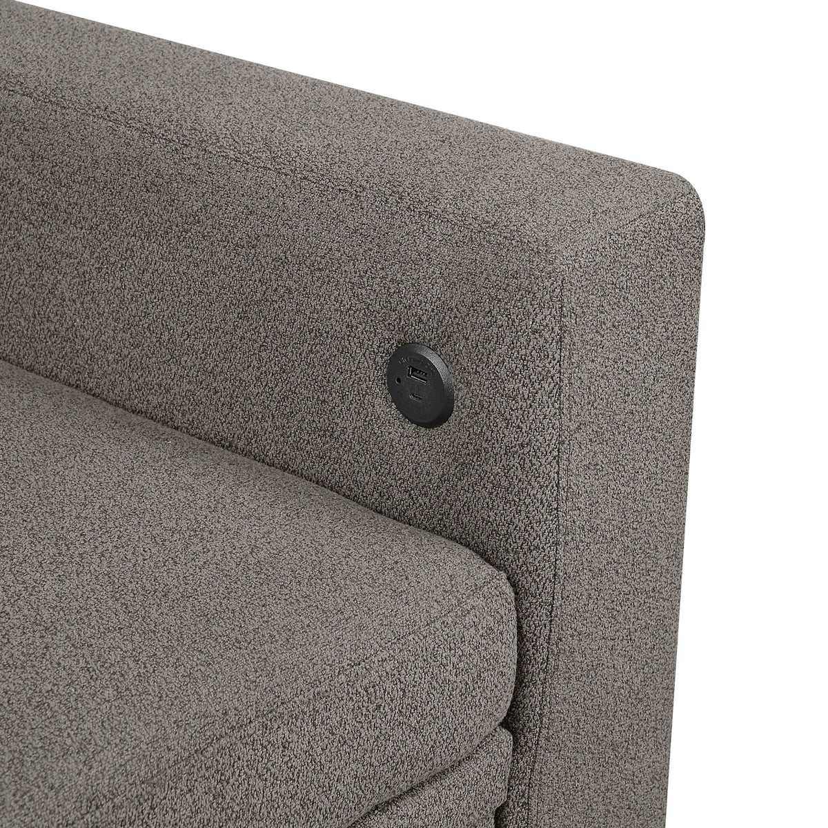 Robinson Dark Brown Sectional with Two Chaises, Pull-out Bed, Shelves and Charging Ports by Homelegance at Eve Furniture