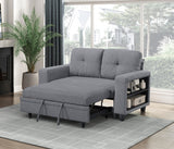 Robinson Gray Loveseat with Pull-out Bed, Shelves and Charging Ports by Homelegance at Eve Furniture