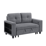 Robinson Gray Loveseat with Pull-out Bed, Shelves and Charging Ports by Homelegance at Eve Furniture
