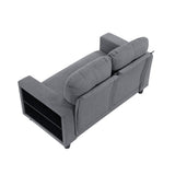 Robinson Gray Loveseat with Pull-out Bed, Shelves and Charging Ports by Homelegance at Eve Furniture