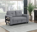 Robinson Gray Loveseat with Pull-out Bed, Shelves and Charging Ports by Homelegance at Eve Furniture