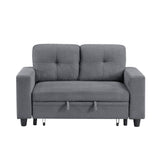 Robinson Gray Loveseat with Pull-out Bed, Shelves and Charging Ports by Homelegance at Eve Furniture