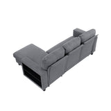 Robinson Gray Sectional with Reversible Chaise, Pull-out Bed, Shelves and Charging Ports by Homelegance at Eve Furniture