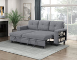 Robinson Gray Sectional with Reversible Chaise, Pull-out Bed, Shelves and Charging Ports by Homelegance at Eve Furniture