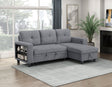 Robinson Gray Sectional with Reversible Chaise, Pull-out Bed, Shelves and Charging Ports by Homelegance at Eve Furniture