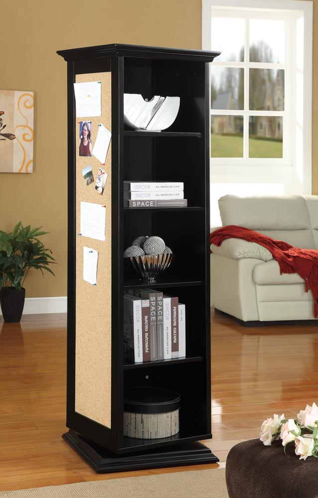 Robinsons Black Swivel Accent Cabinet with Cork Board