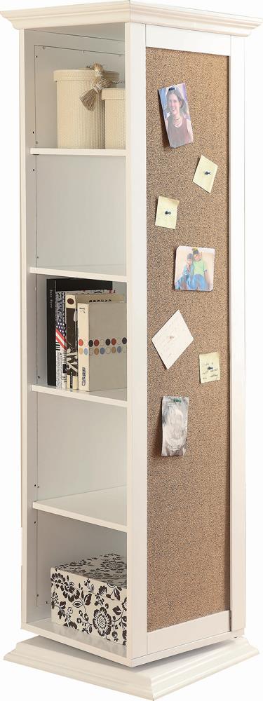 Robinsons White Swivel Accent Cabinet with Cork Board