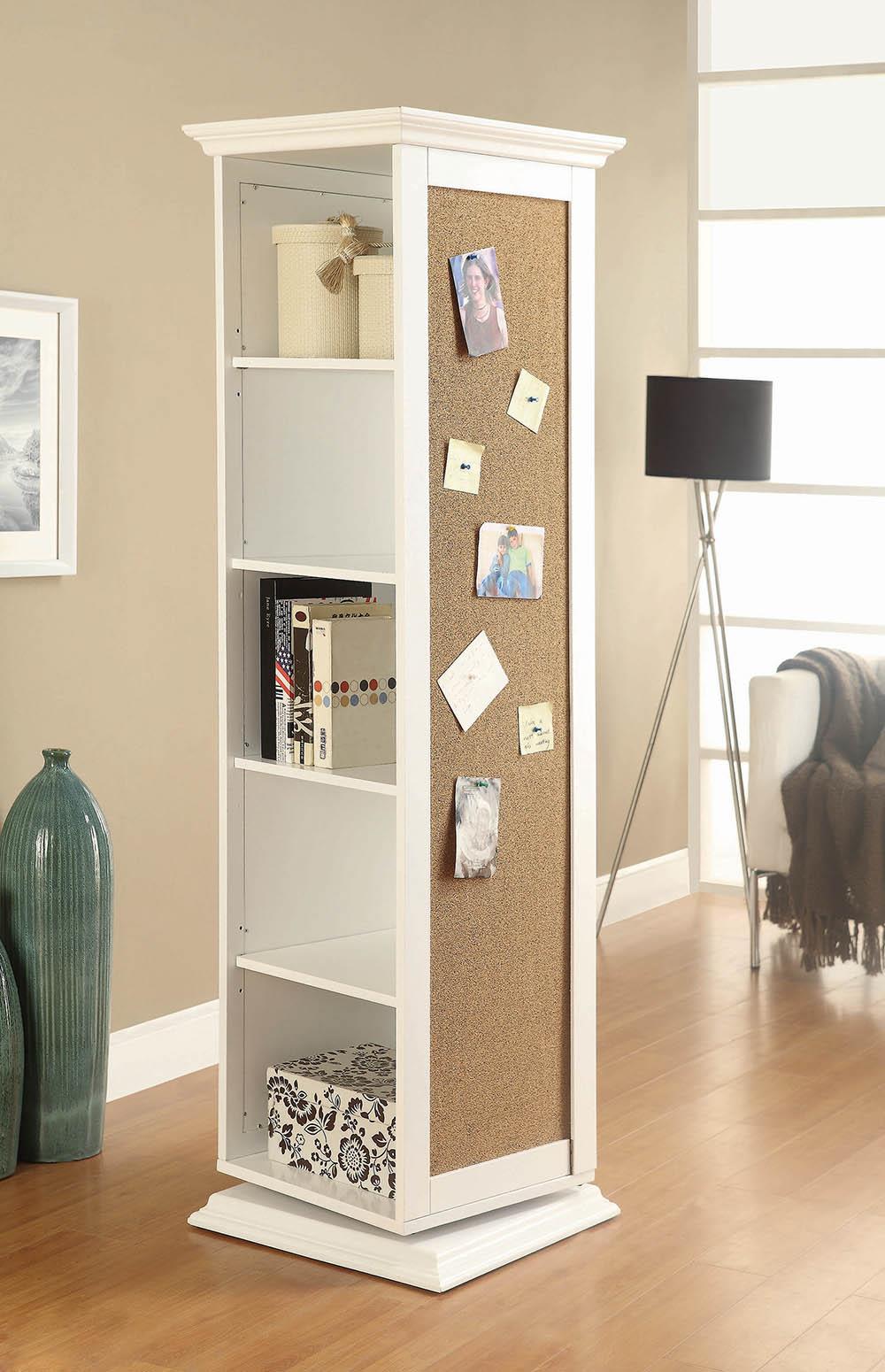 Robinsons White Swivel Accent Cabinet with Cork Board