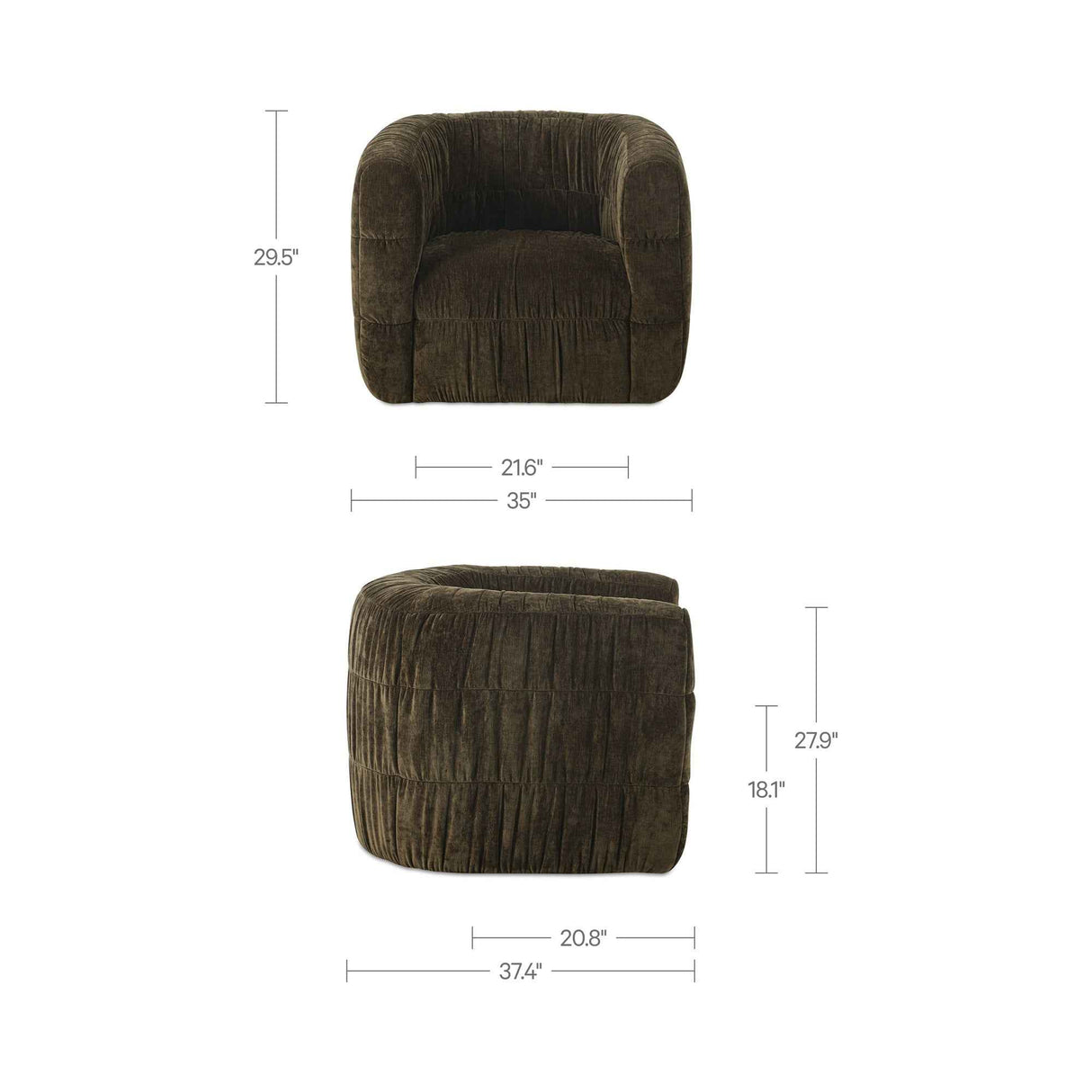 Robson Dark Green Swivel Chair by Moe's Home at Eve Furniture