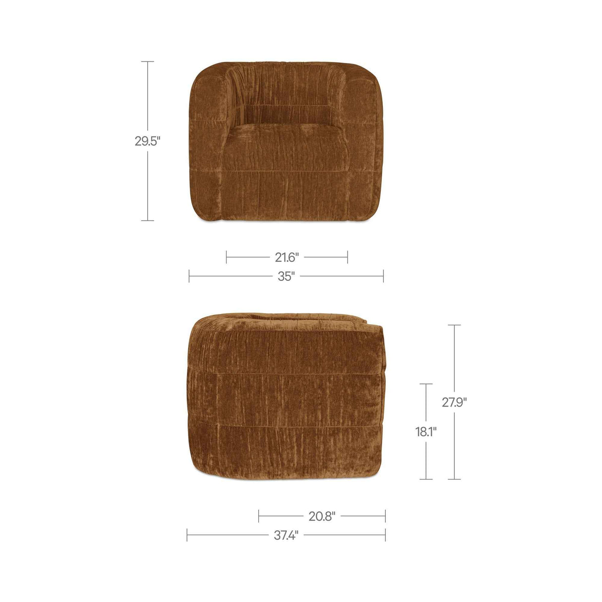 Robson Toffee Swivel Chair by Moe's Home at Eve Furniture