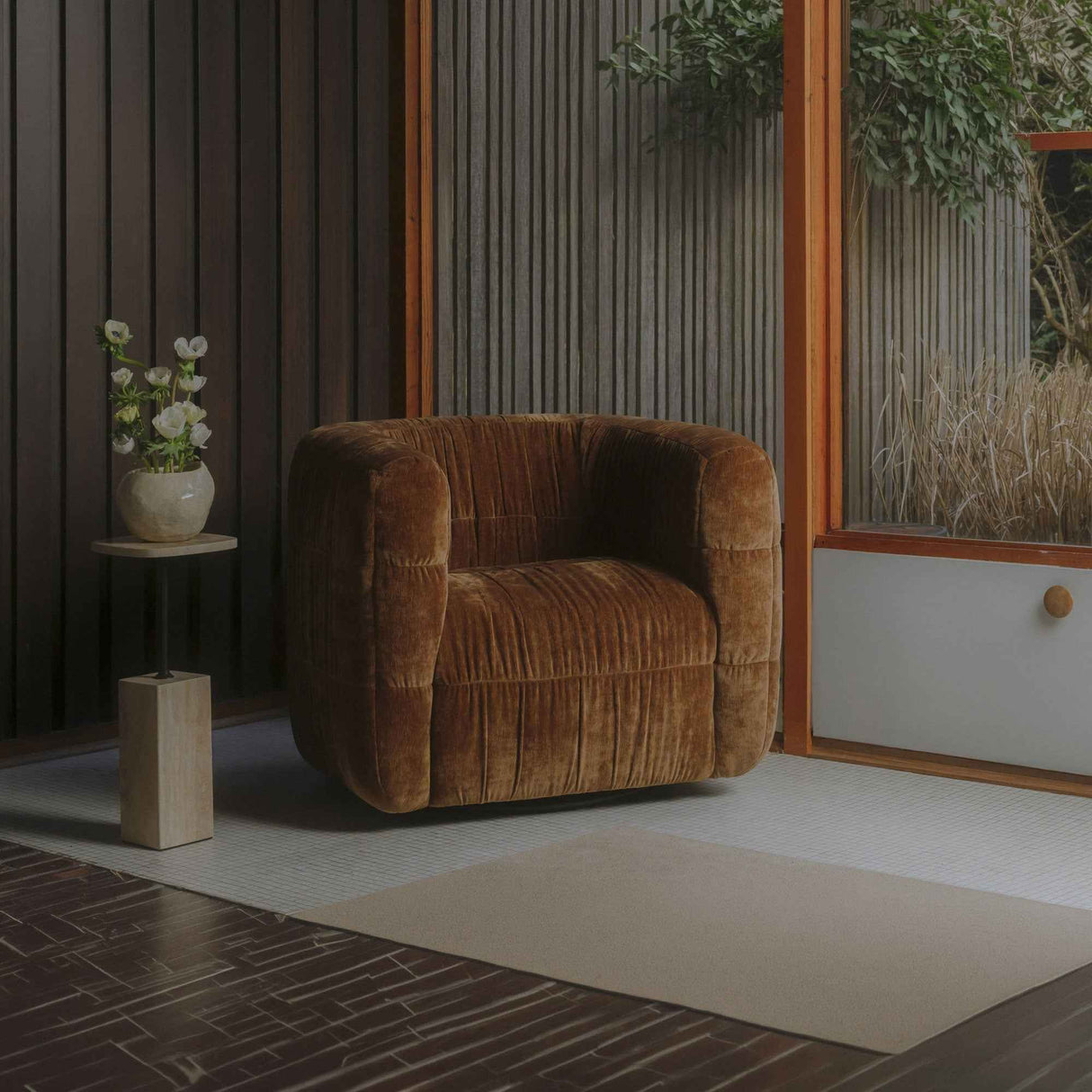 Robson Toffee Swivel Chair by Moe's Home at Eve Furniture