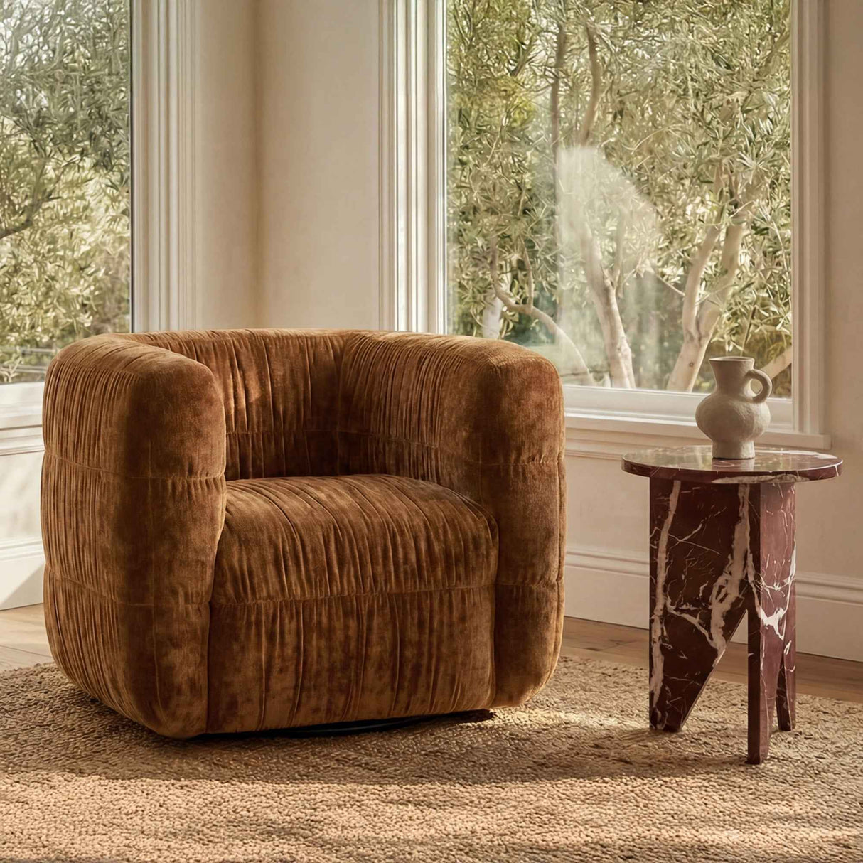 Robson Toffee Swivel Chair by Moe's Home at Eve Furniture