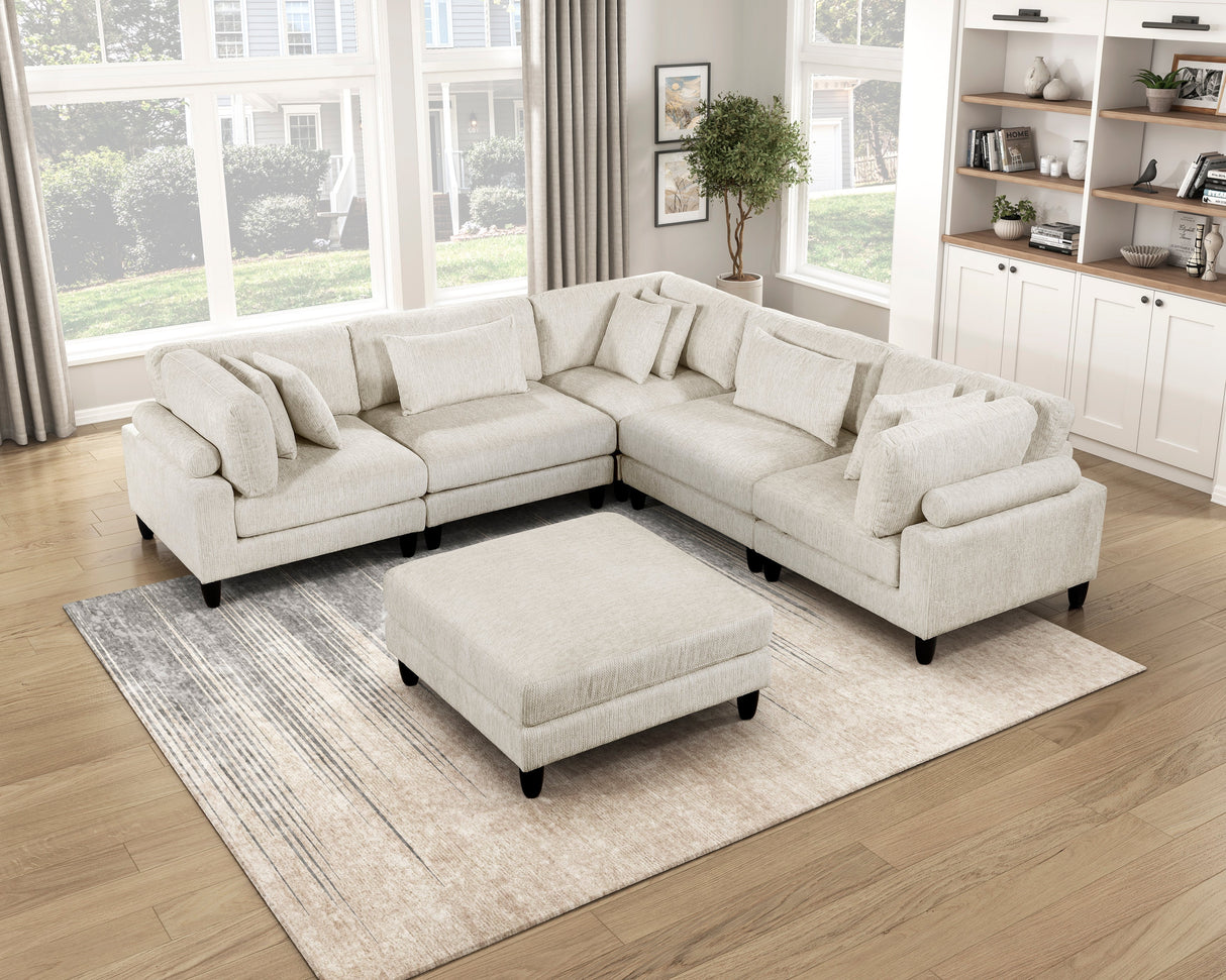 Robstown Beige Ottoman by Homelegance at Eve Furniture