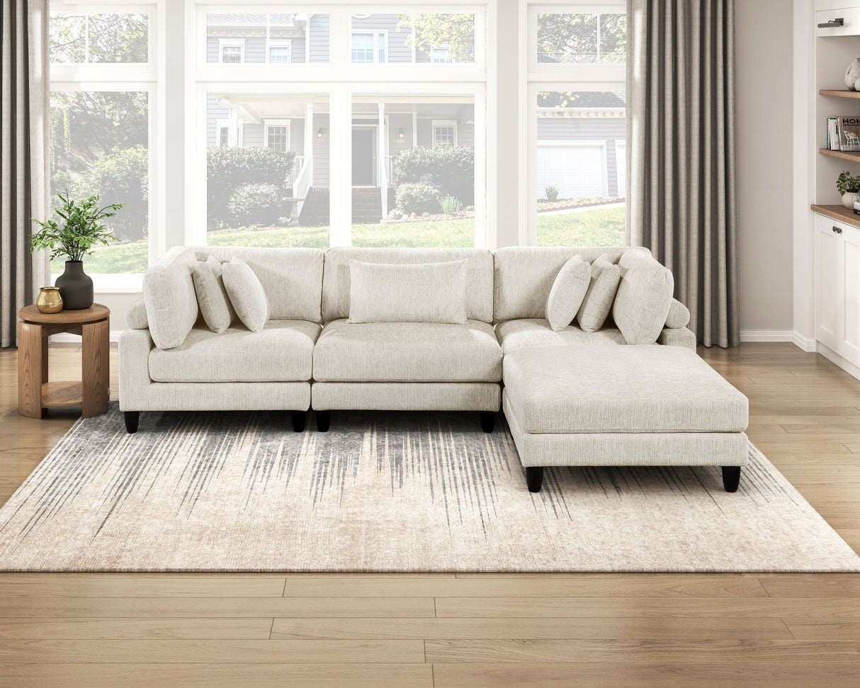 Robstown Beige Ottoman by Homelegance at Eve Furniture