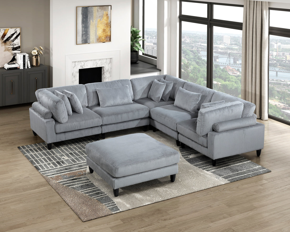 Robstown Gray Ottoman by Homelegance at Eve Furniture