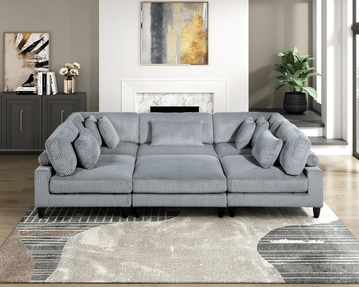 Robstown Gray Ottoman by Homelegance at Eve Furniture