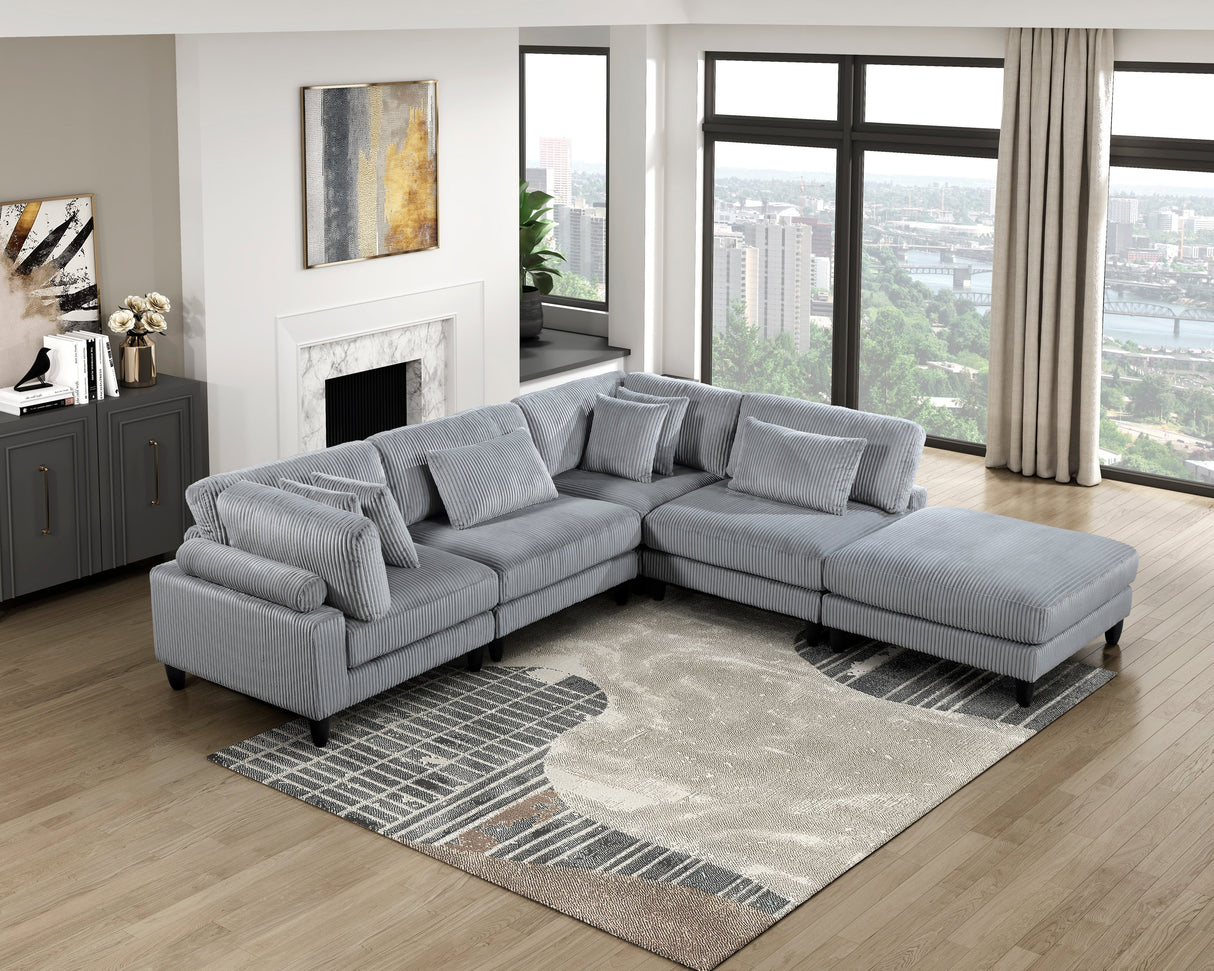 Robstown Gray Ottoman by Homelegance at Eve Furniture