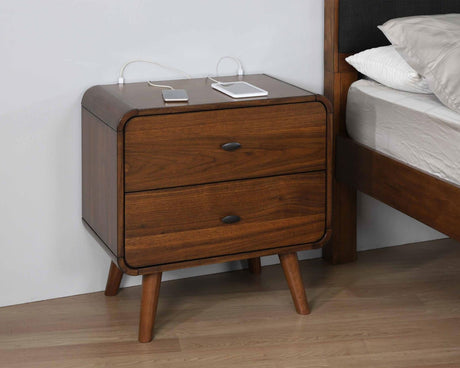 Robyn 2-Drawer Nightstand Dark Walnut