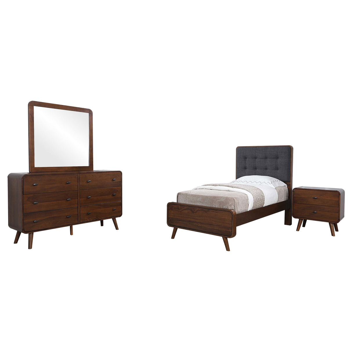 Robyn Dark Walnut 4-Piece Twin Bedroom Set by Coaster at Eve Furniture