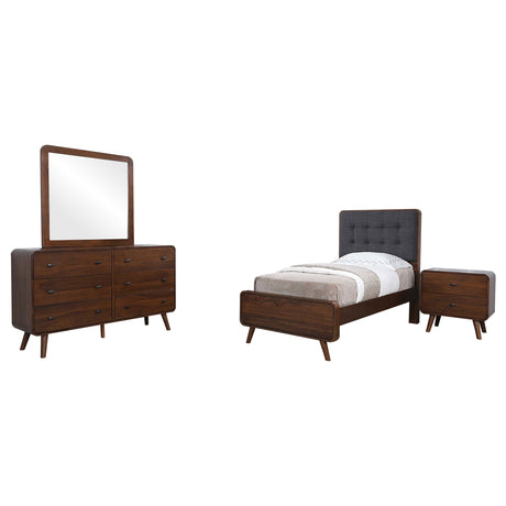 Robyn Dark Walnut 4-Piece Twin Bedroom Set by Coaster at Eve Furniture