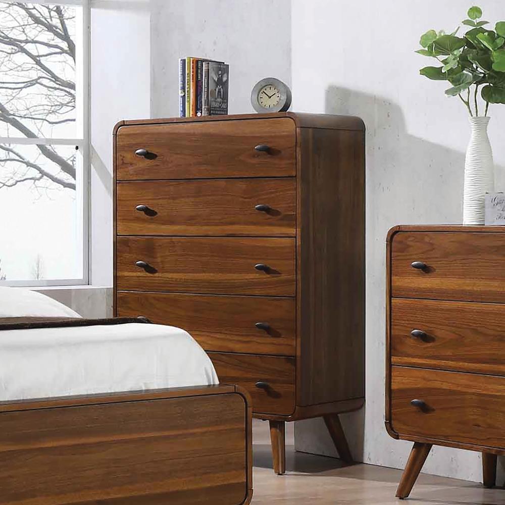 Robyn Dark Walnut 5-Drawer Chest by Coaster at Eve Furniture