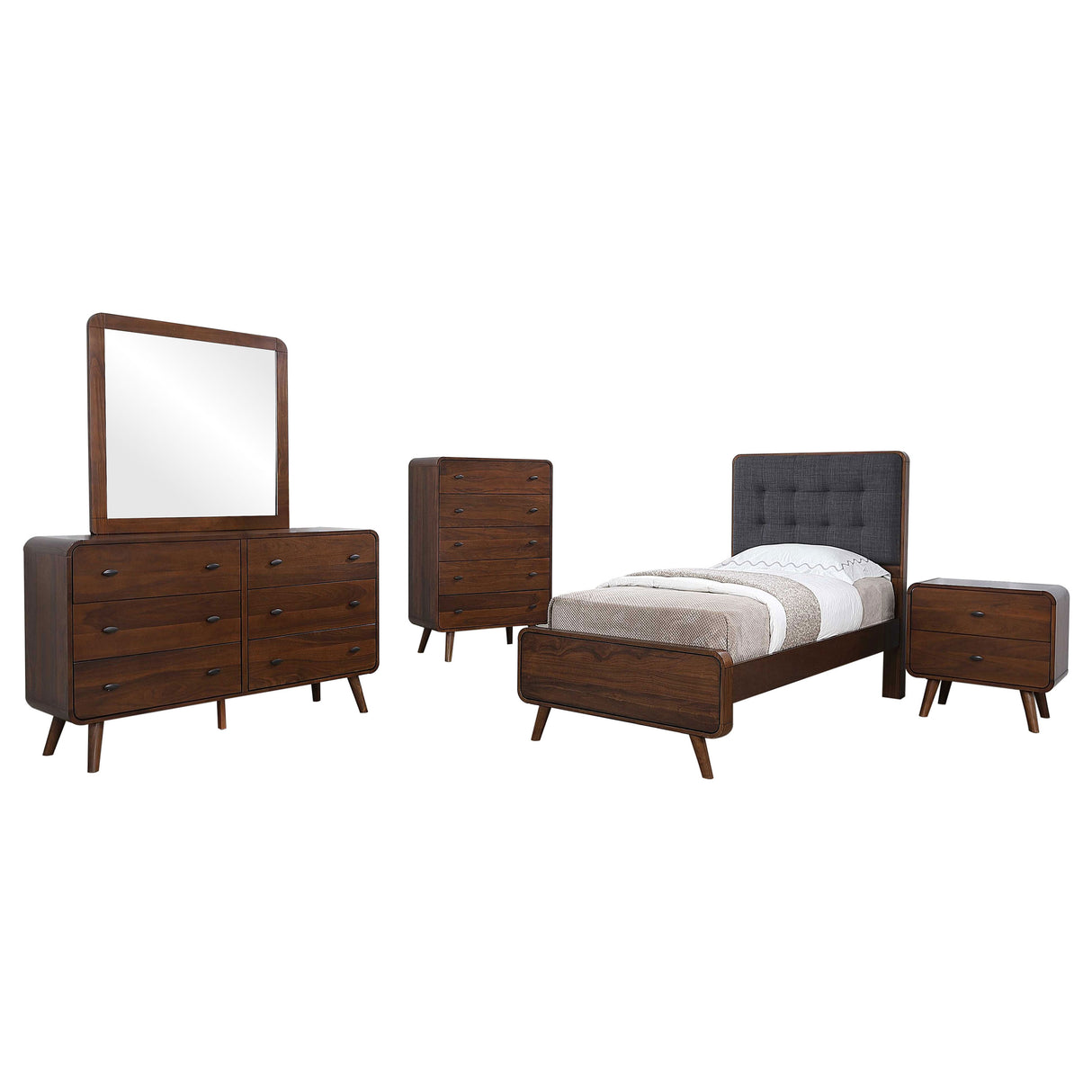 Robyn Dark Walnut 5-Piece Twin Bedroom Set by Coaster at Eve Furniture