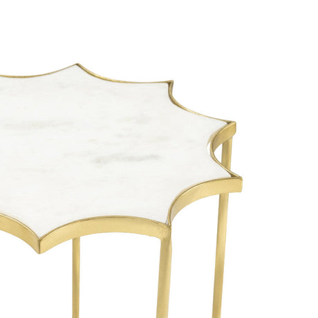 Robyn Gold/White Accent Table by Crestview at Eve Furniture