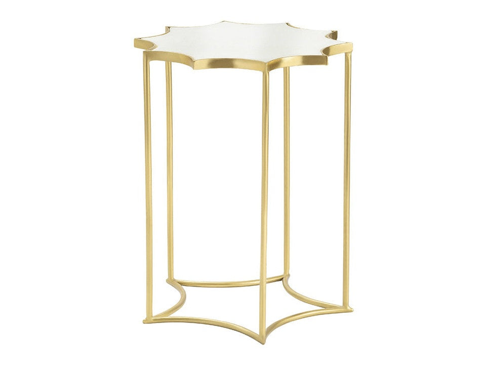 Robyn Gold/White Accent Table by Crestview at Eve Furniture