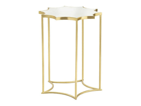 Robyn Gold/White Accent Table by Crestview at Eve Furniture