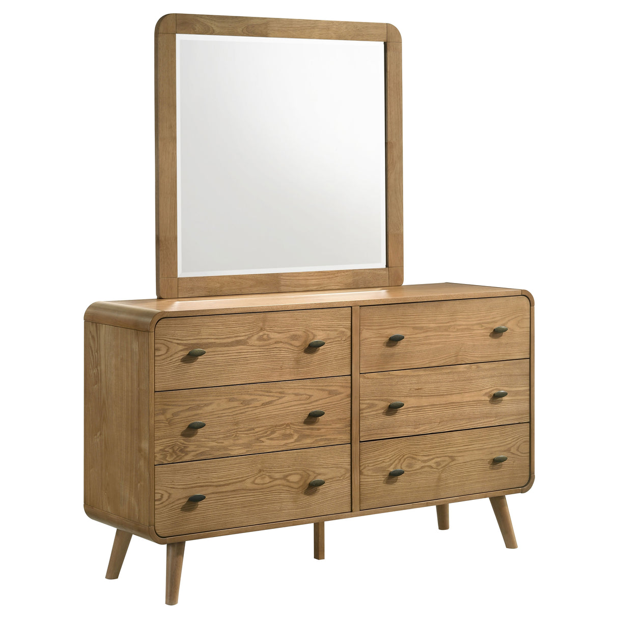 Robyn Light Ash 6-drawer Bedroom Dresser and Mirror by Coaster at Eve Furniture