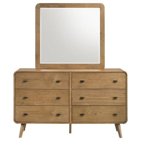 Robyn Light Ash 6-drawer Bedroom Dresser and Mirror by Coaster at Eve Furniture