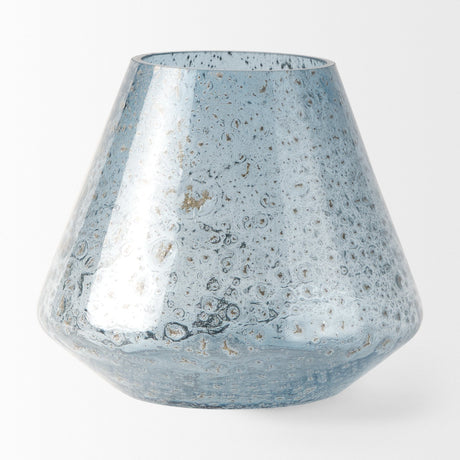 Robyn Short Blue Glass Vase by Mercana at Eve Furniture
