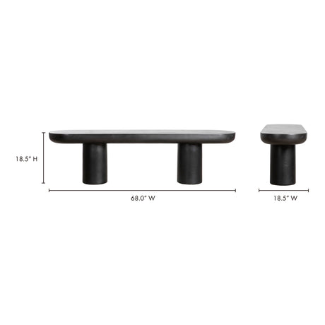 Rocca Bench Black by Moe's Home at Eve Furniture