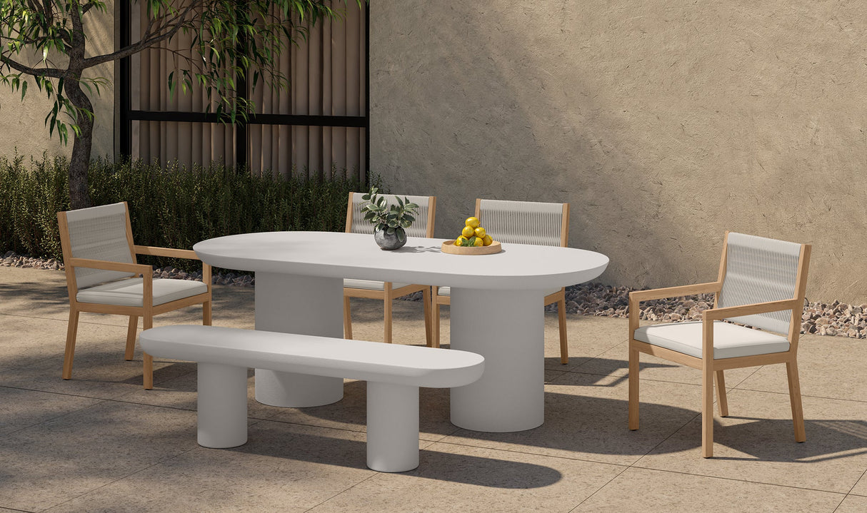 Rocca Bench Cream by Moe's Home at Eve Furniture