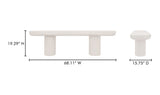 Rocca Bench Cream by Moe's Home at Eve Furniture
