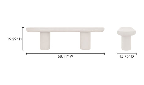 Rocca Bench Cream by Moe's Home at Eve Furniture