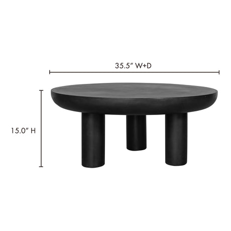 Rocca Coffee Table Black by Moe's Home at Eve Furniture