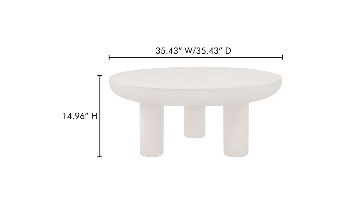Rocca Coffee Table Cream by Moe's Home at Eve Furniture