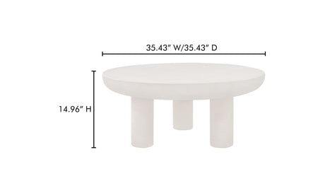 Rocca Coffee Table Cream by Moe's Home at Eve Furniture