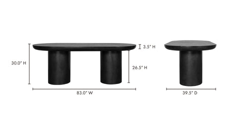 Rocca Dining Table Black by Moe's Home at Eve Furniture