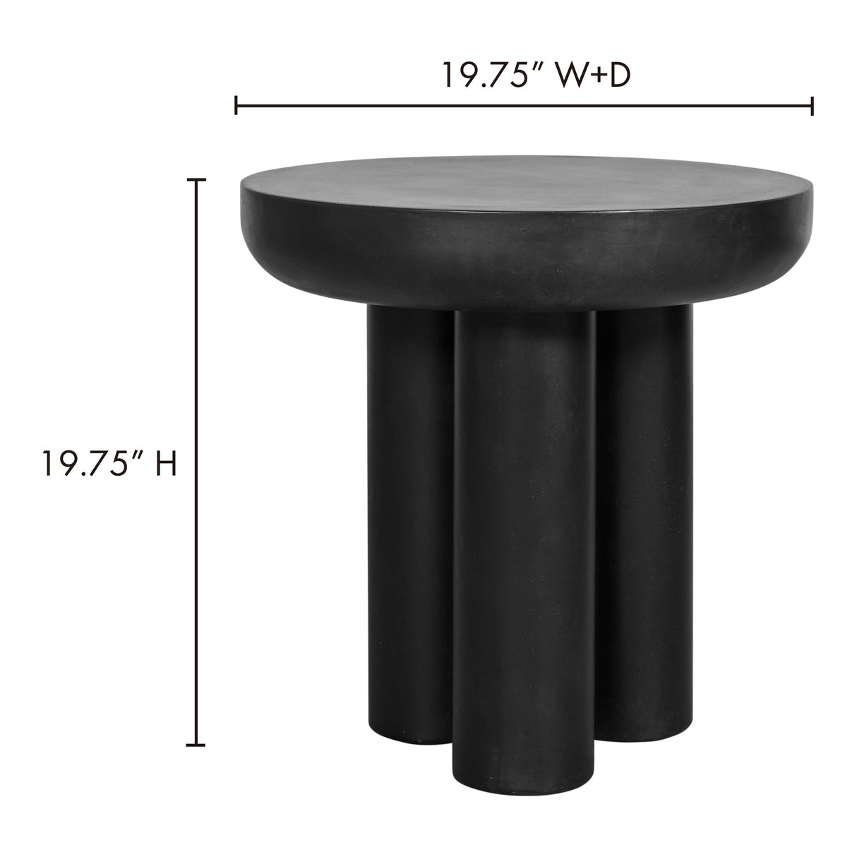 Rocca Side Table Black by Moe's Home at Eve Furniture