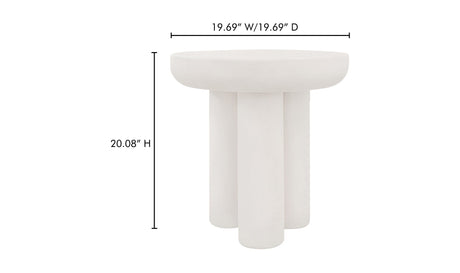 Rocca Side Table Cream by Moe's Home at Eve Furniture
