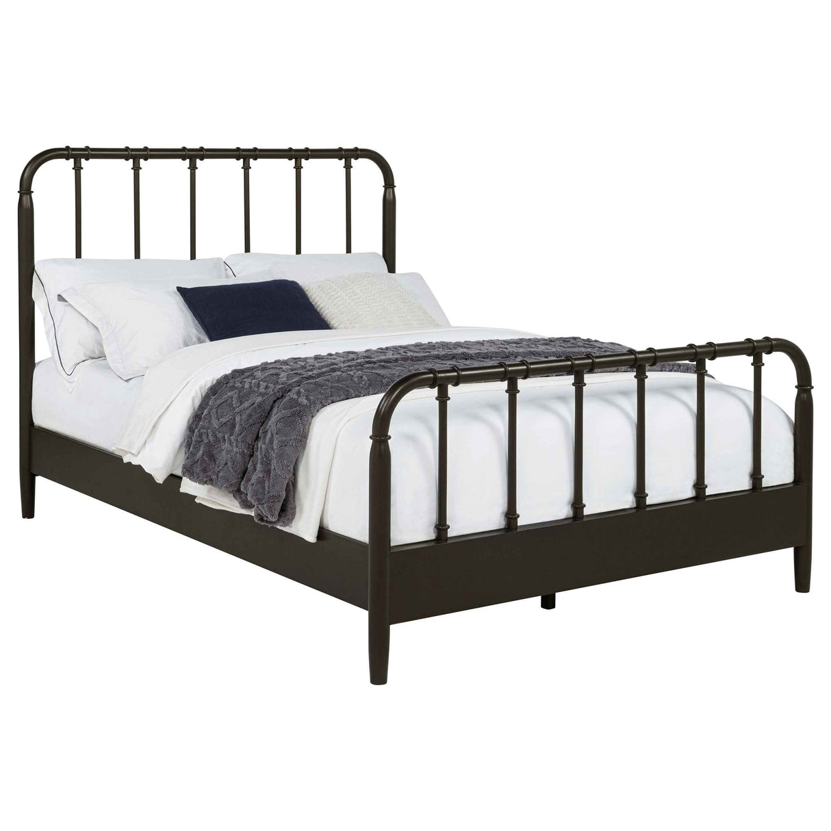 Rocco Dark Bronze All Wood Water Pipe Open Frame Full Bed by Coaster at Eve Furniture