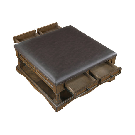 Rochester Dark Brown Cocktail Table by Homelegance at Eve Furniture