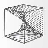 Rochon 8L x 8W Gray Metal Decorative Cube by Mercana at Eve Furniture