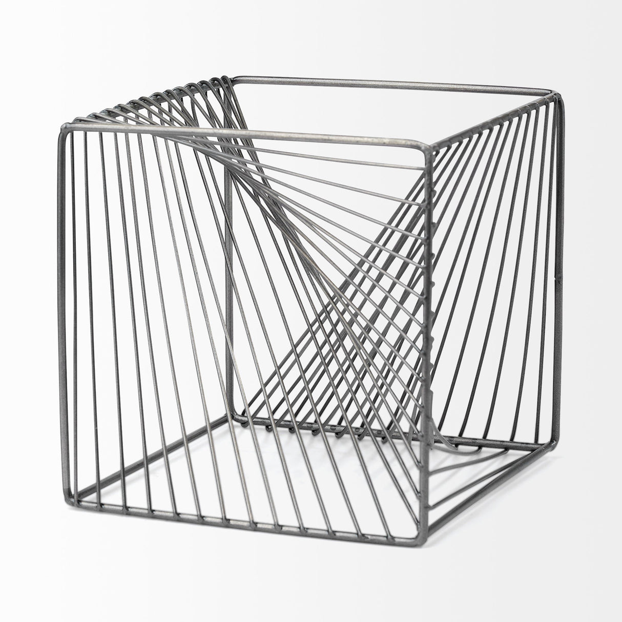 Rochon 8L x 8W Gray Metal Decorative Cube by Mercana at Eve Furniture