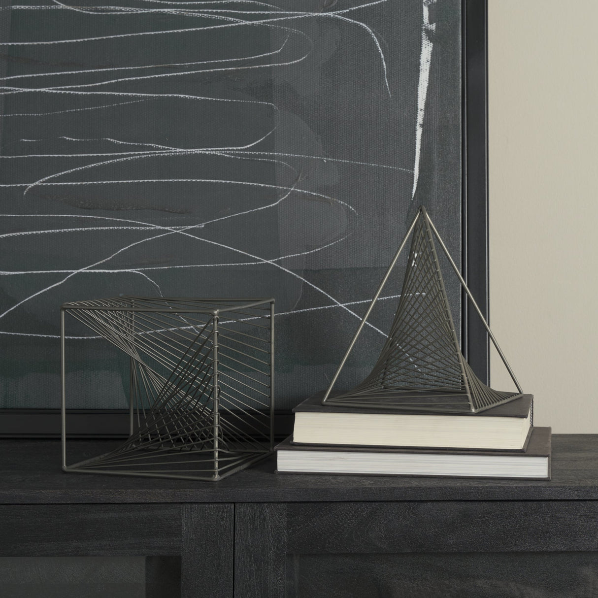 Rochon 8L x 8W Gray Metal Decorative Cube by Mercana at Eve Furniture