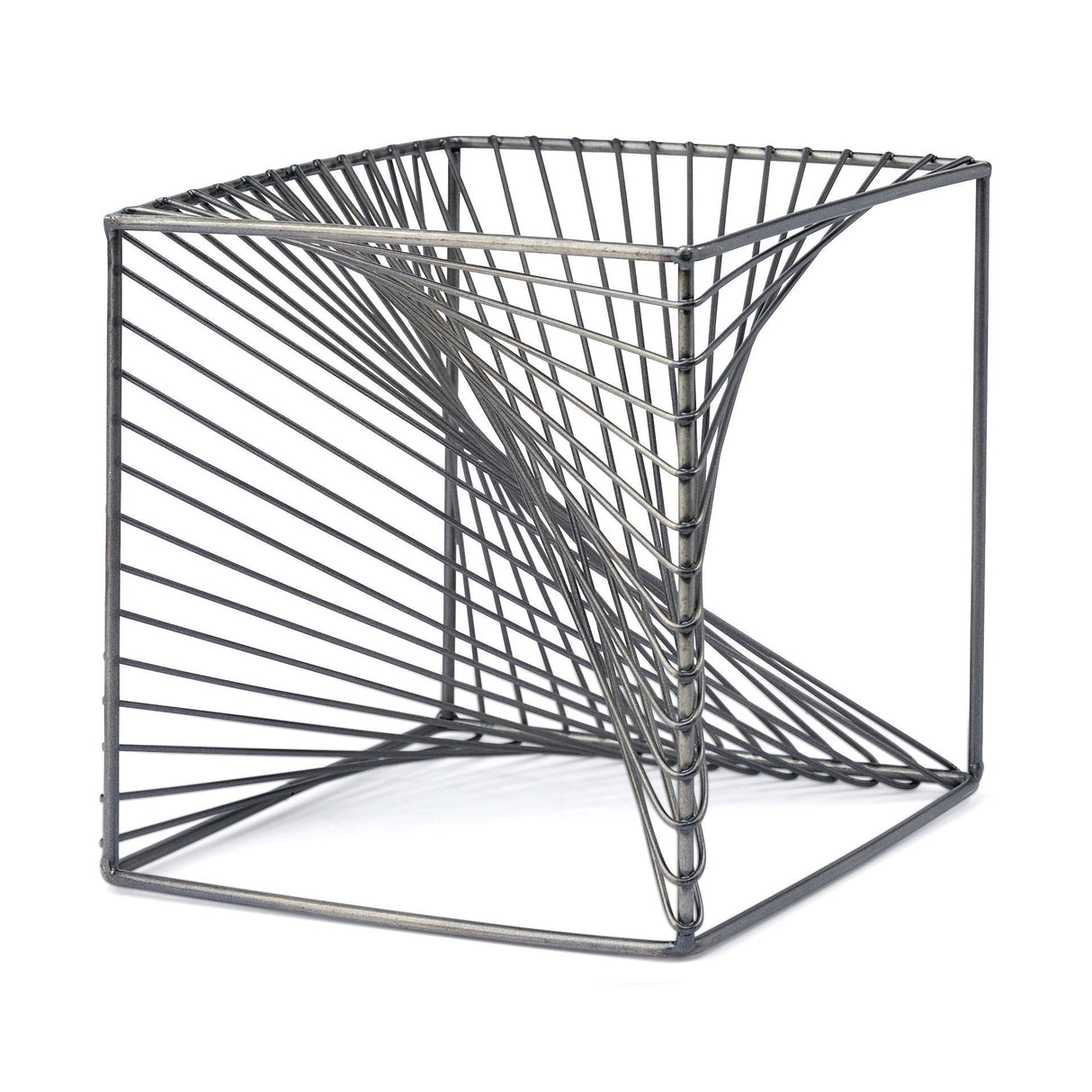 Rochon 8L x 8W Gray Metal Decorative Cube by Mercana at Eve Furniture